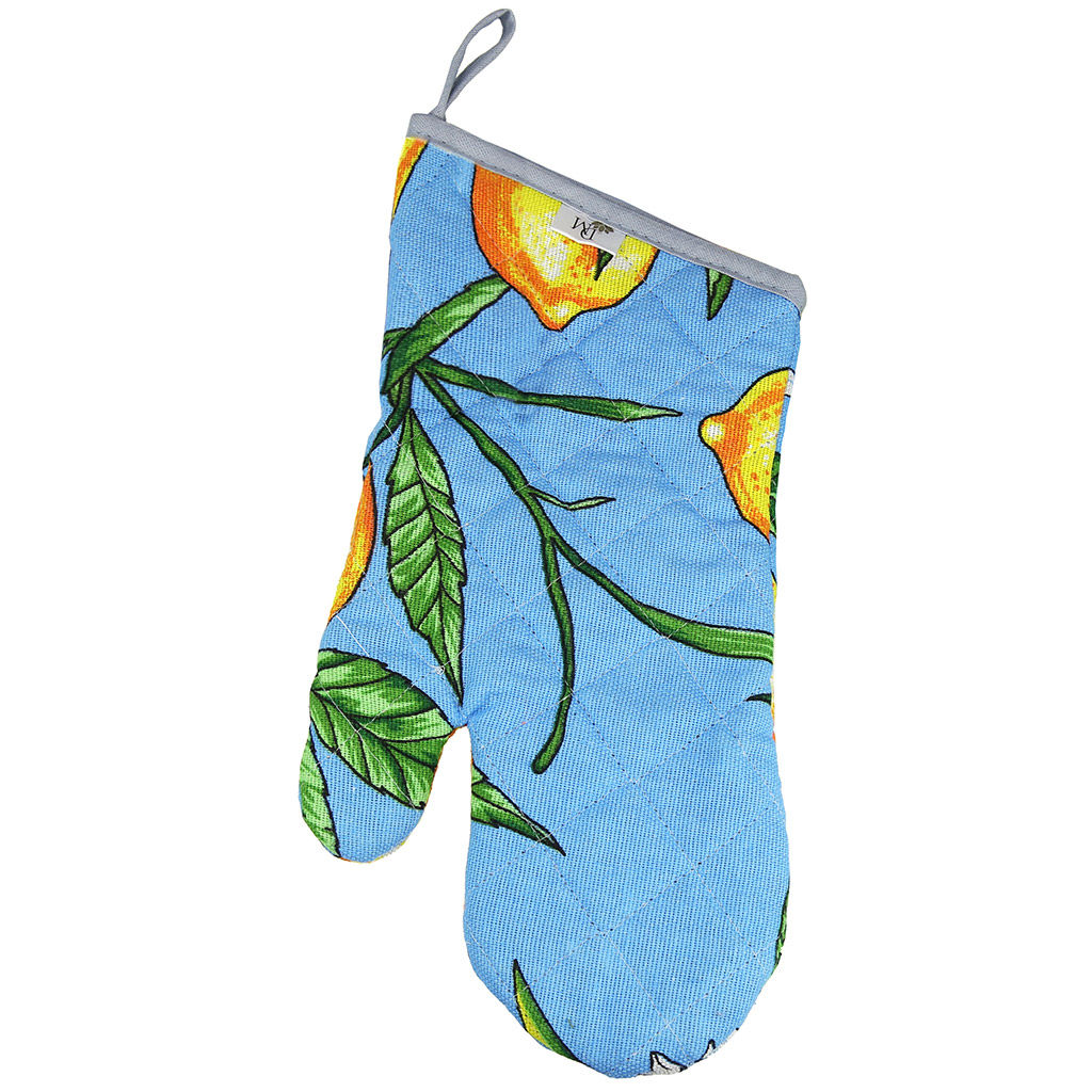 Кухонный комплект Лимон, вид 4: прихватка-варежка 15х30см + прихватка 20х25см форма Капелька, рогожка 171г/м2, хлопок 100%, наполнитель - ватин 280г/м2, на пластмассовом подвесе, Домашняя мода (Россия)  фото 2