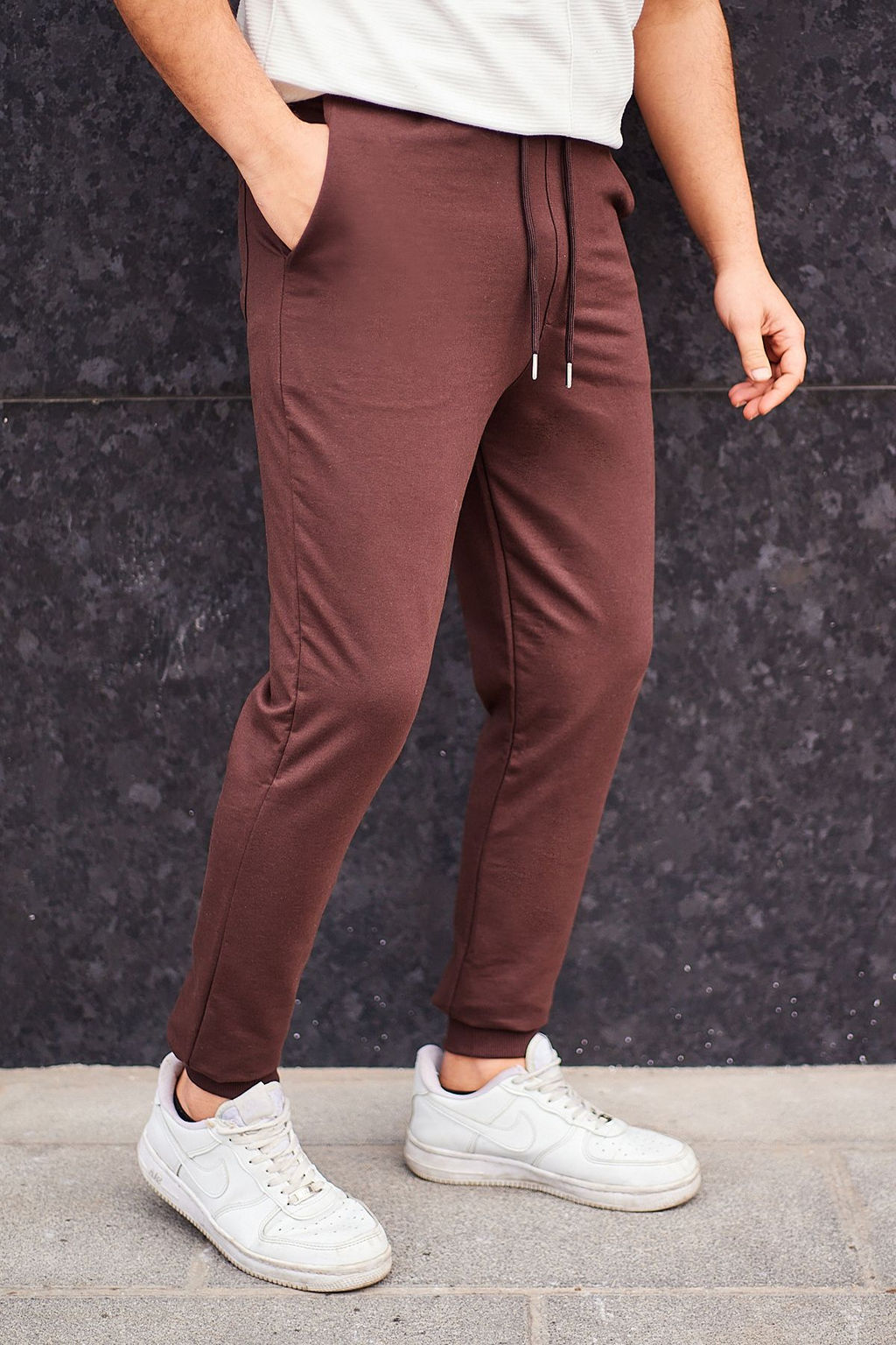 Kahverengi Basic Regular/Normal Kesim Lastik Paca Jogger Esofman Alt? TMNSS20EA0053