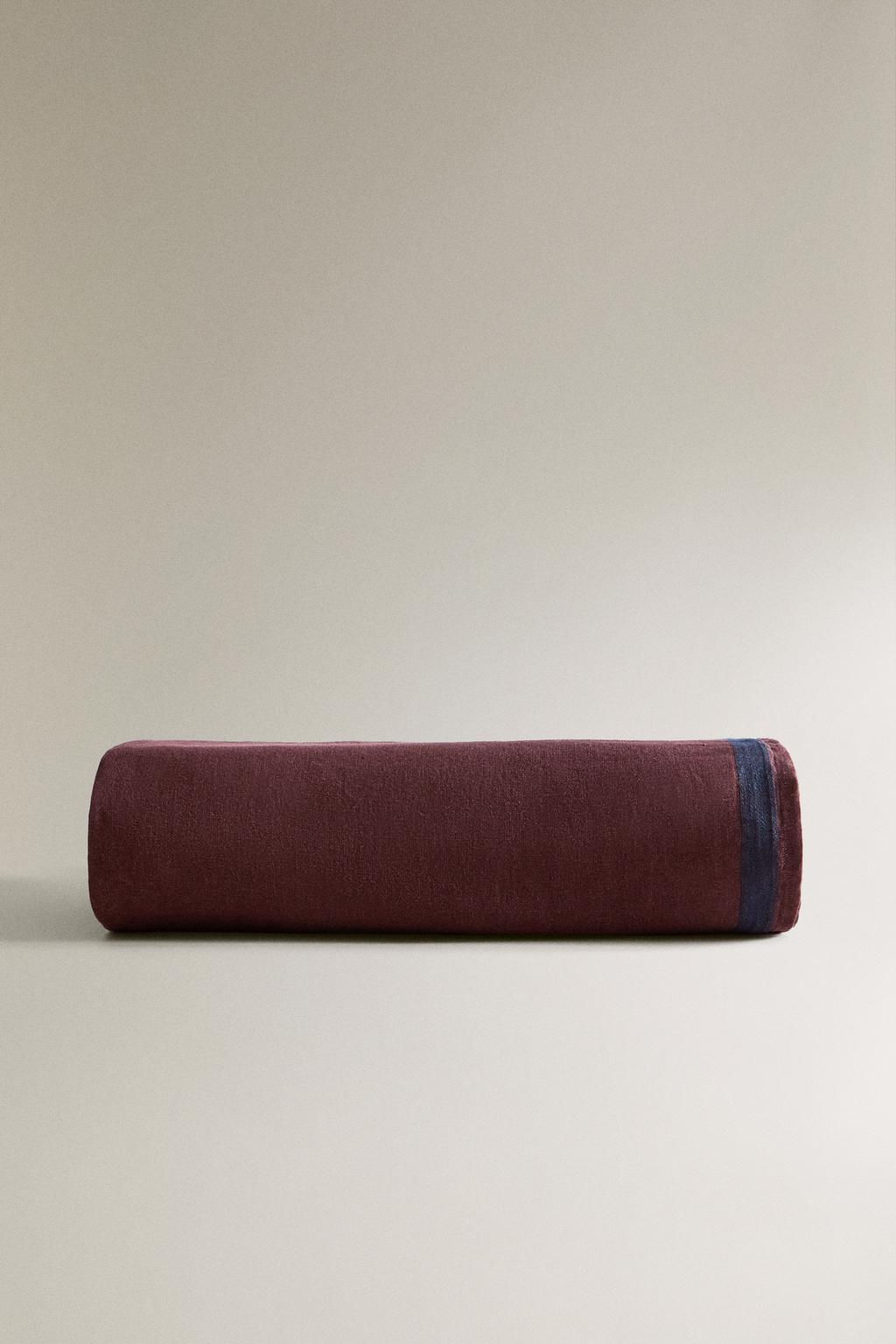 STRIPED LINEN WRAP BEACH TOWEL WITH FRINGING - Zara фото 8