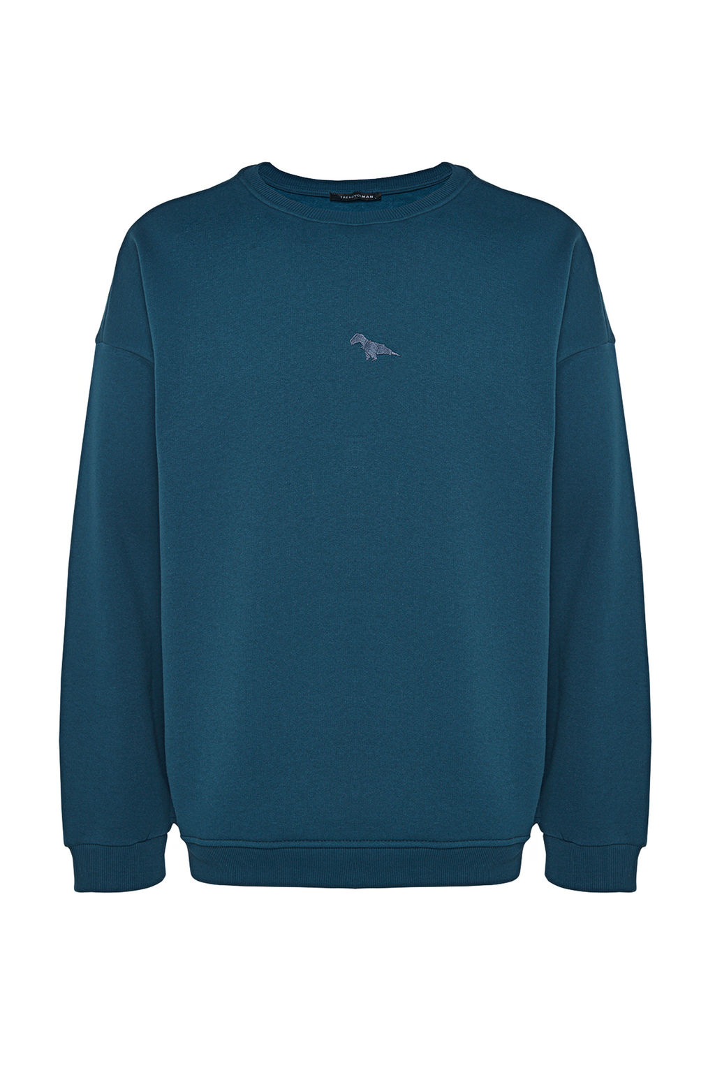 TRENDYOL MAN Gri Bisiklet Yaka Oversize/Genis Kesim Ici Polar/S?cak Tutan Dinozor Nak?s Sweatshirt TMNAW24SW00064 - Trendyolmilla фото 12