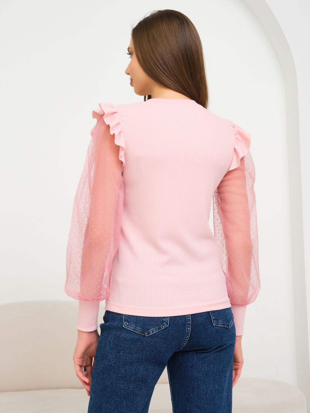 Джемпер с рукавами из сетки - Stilla фото 10