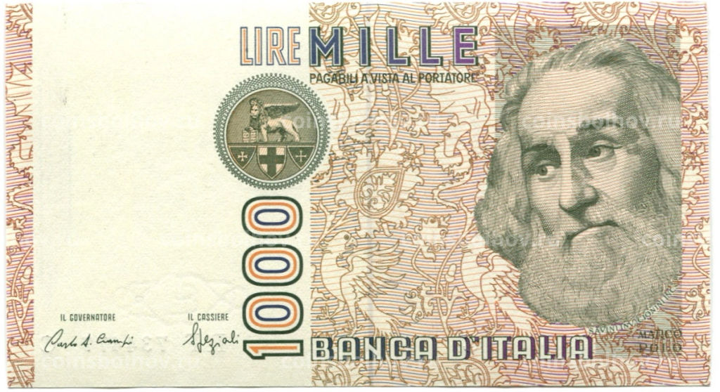 1000 лир 1982 года Италия
