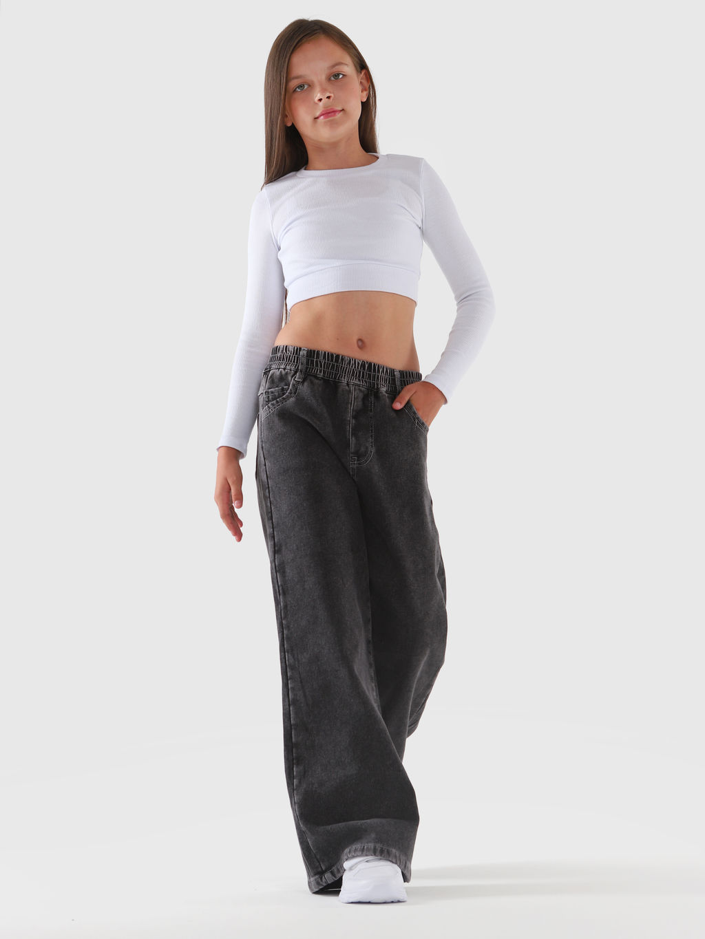 Джинсы-палаццо утеплённые для девочек - СИНЯЯ МОДА фото 10