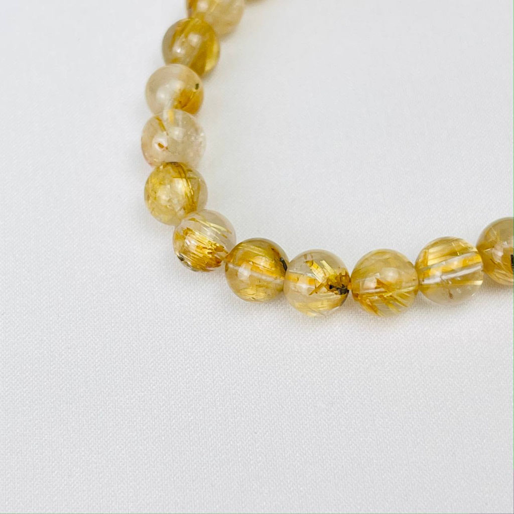 Браслет из Рутилового кварца с включением Титана 17,5 см - Радуга самоцветов фото 2