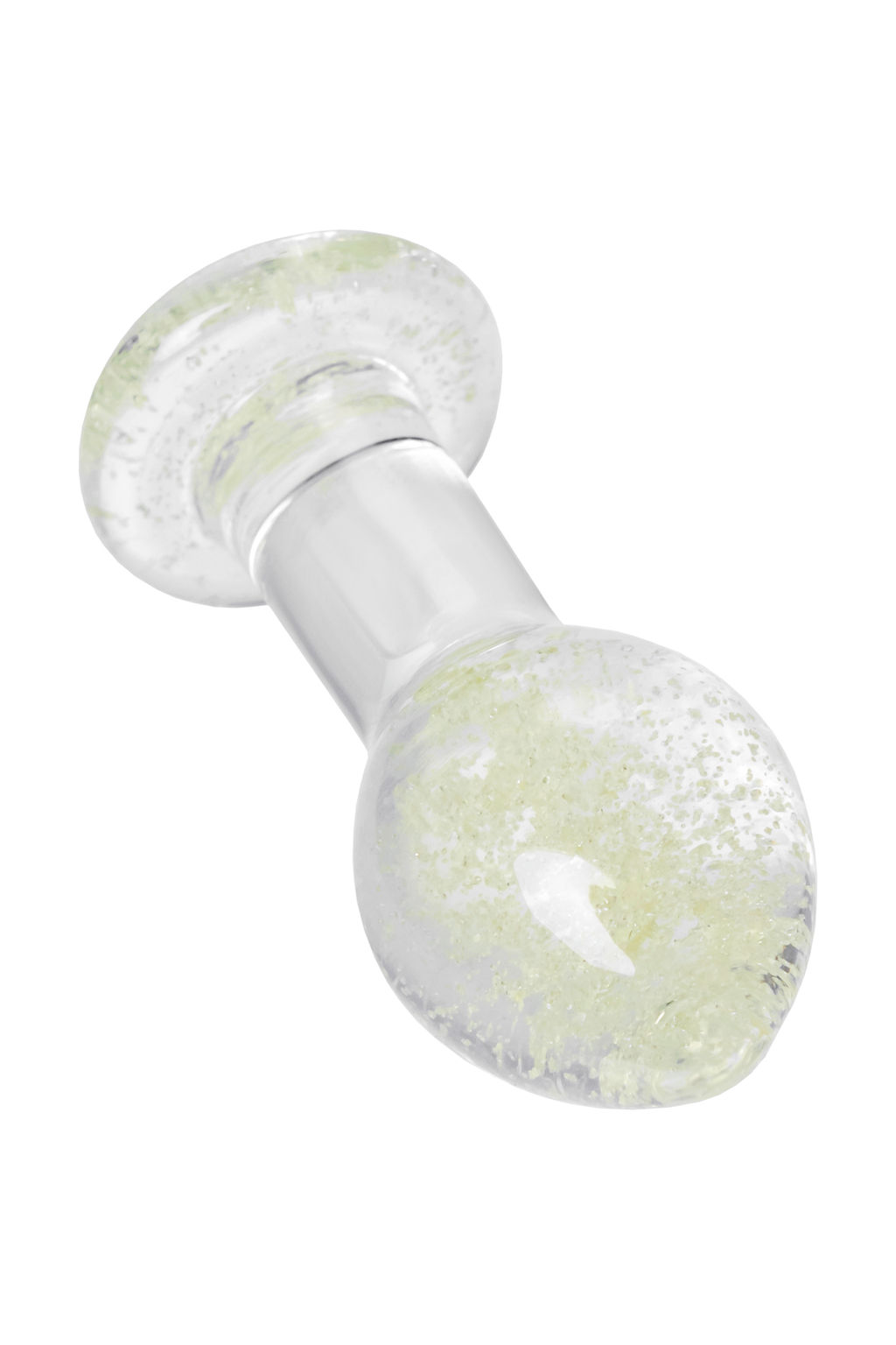 Анальная втулка Sexus Glass светящаяся в темноте, стекло, прозрачная, 6,5 см  фото 2