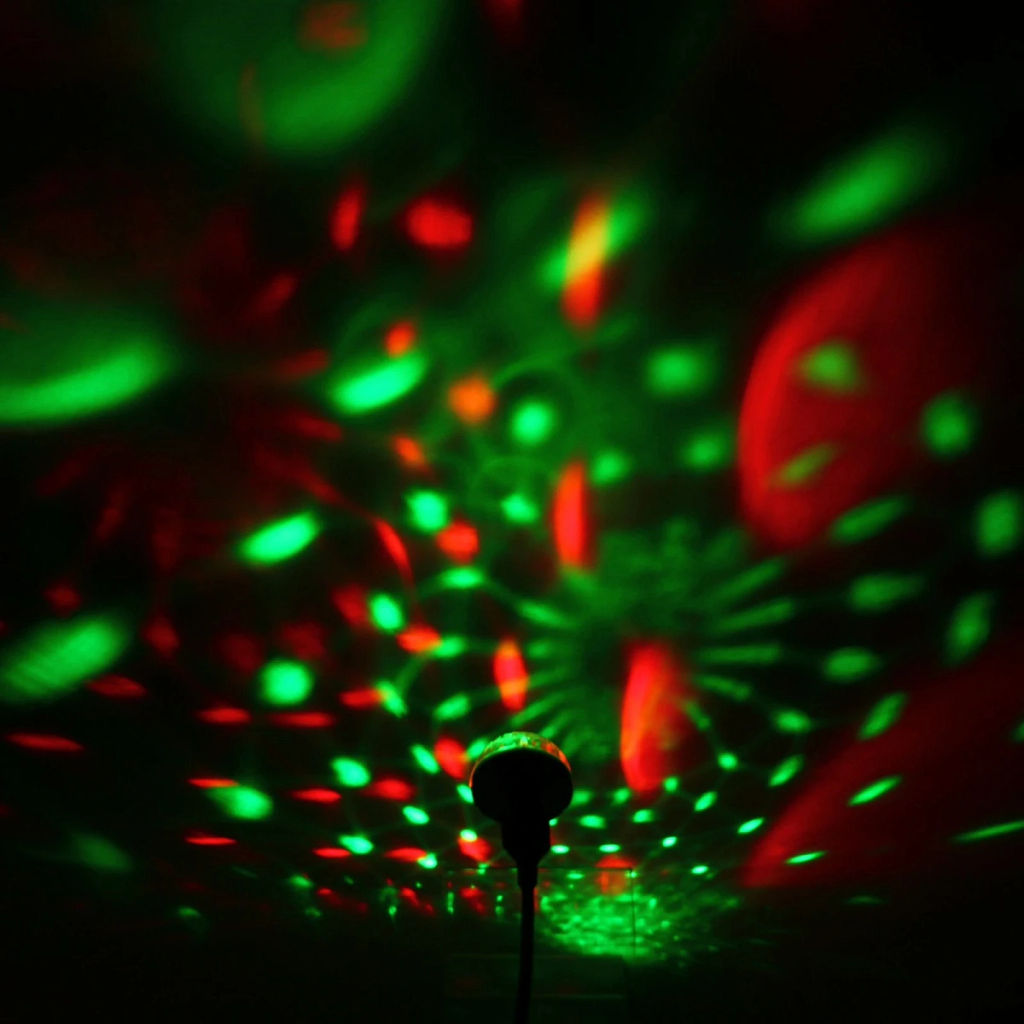 Цена за 2шт. Диско-шар mini "Каледоскоп", LED (красный, зеленый, синий), переходник Micro USB