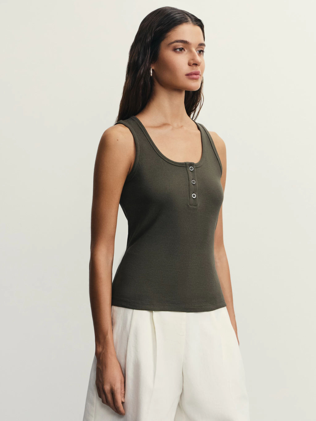 Топ в рубчик на пуговицах / Zarina фото 4