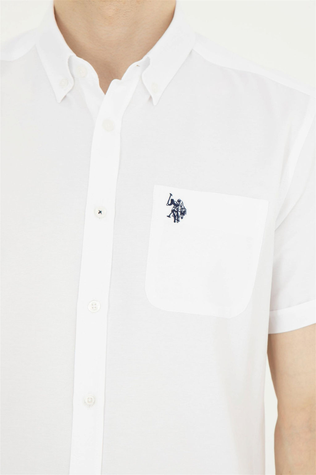 Мужская белая рубашка с коротким рукавом Неожиданная скидка в корзине - U.s. polo assn фото 7