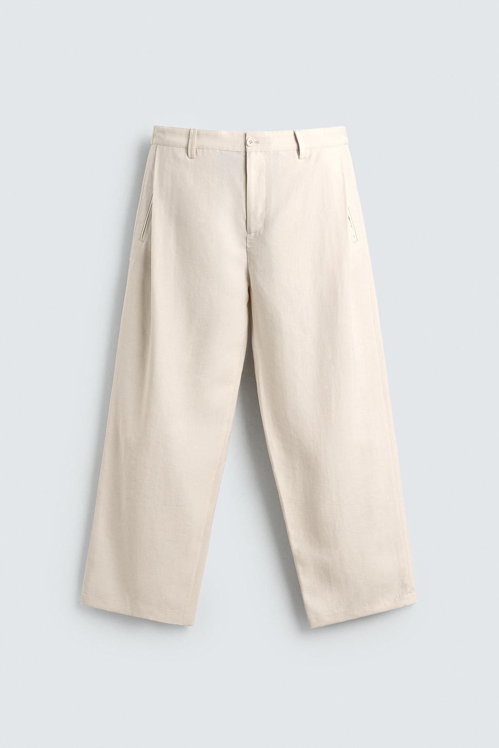 PANTAL?N FLUIDO PLIEGUES LATERALES / Crudo medio - Zara фото 6