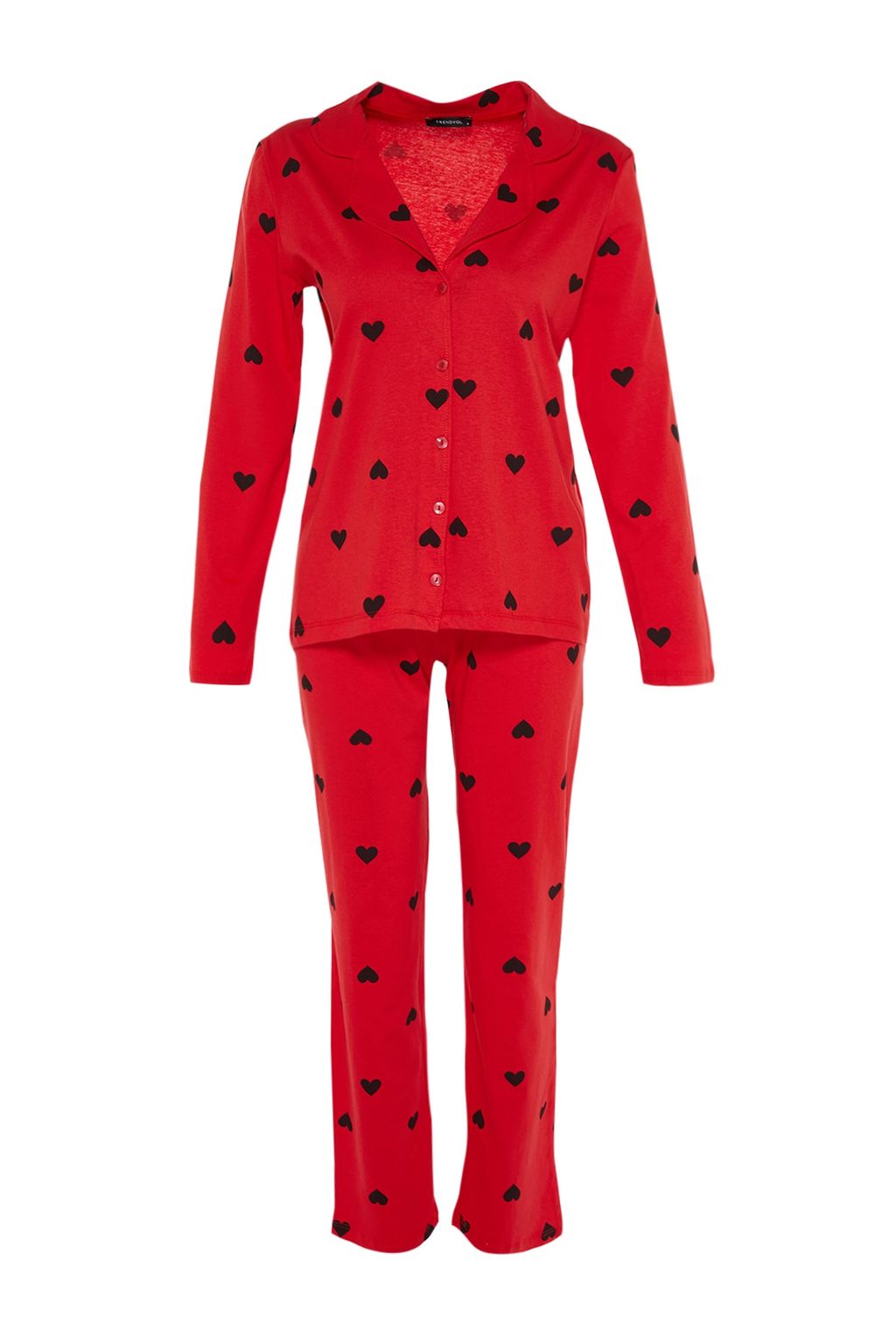 Trendyolmilla Lacivert %100 Pamuklu Kalpli Orme Pijama Tak?m? THMAW21PT0548 фото 6