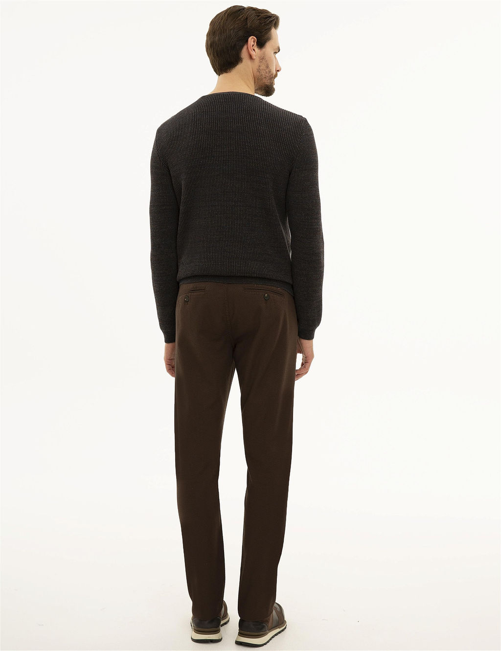 Kahverengi Slim Fit Kanvas Pantolon - Pierre cardin фото 3