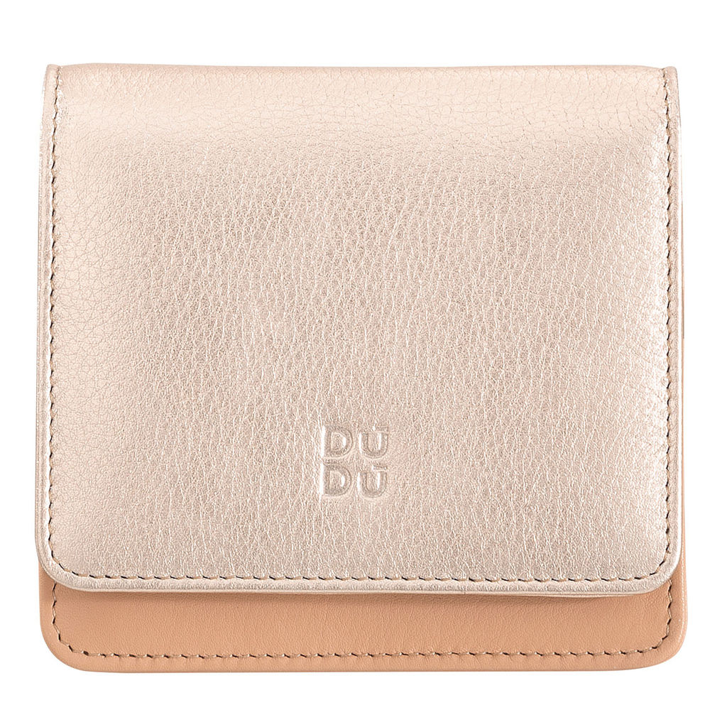 Итальянский кожаный кошелек DuDu серии Flores | золотистый