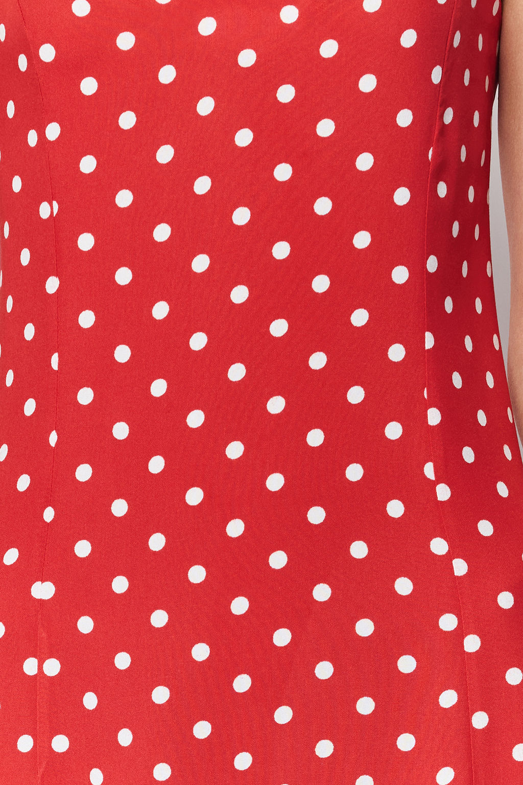 K?rm?z? Puantiyeli A-Kesim S?rt? Baglama Detayl? Midi Dokuma Elbise TWOSS24EL00490 - Trendyolmilla фото 5