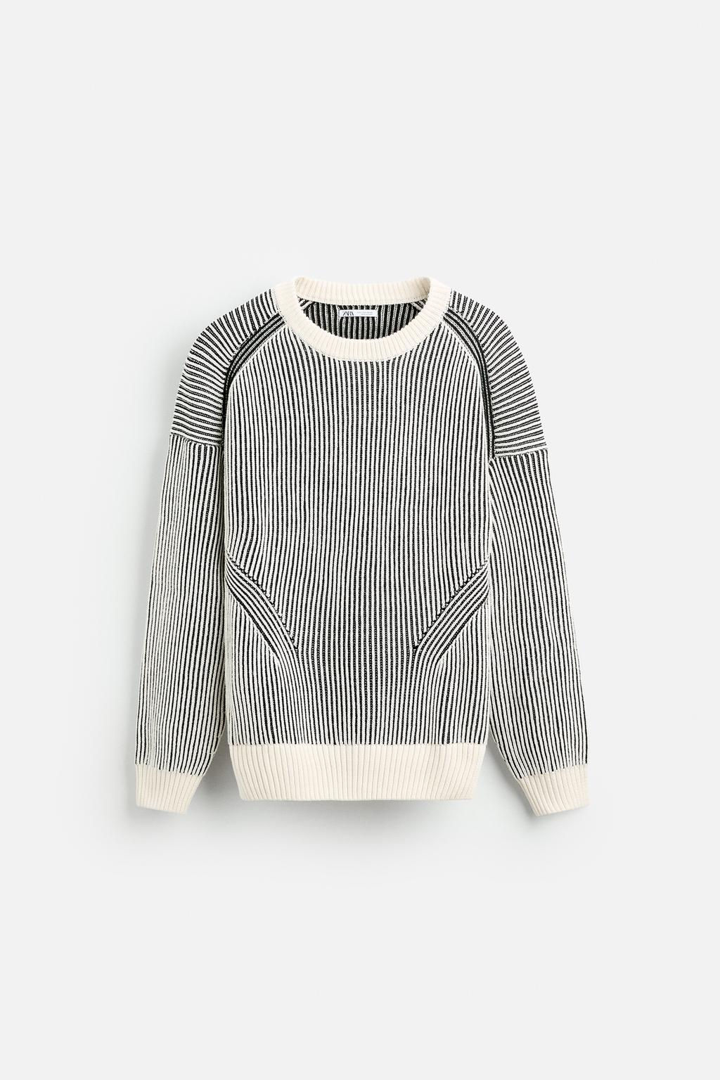 TEXTURED COLOUR BLOCK SWEATER - Zara фото 6