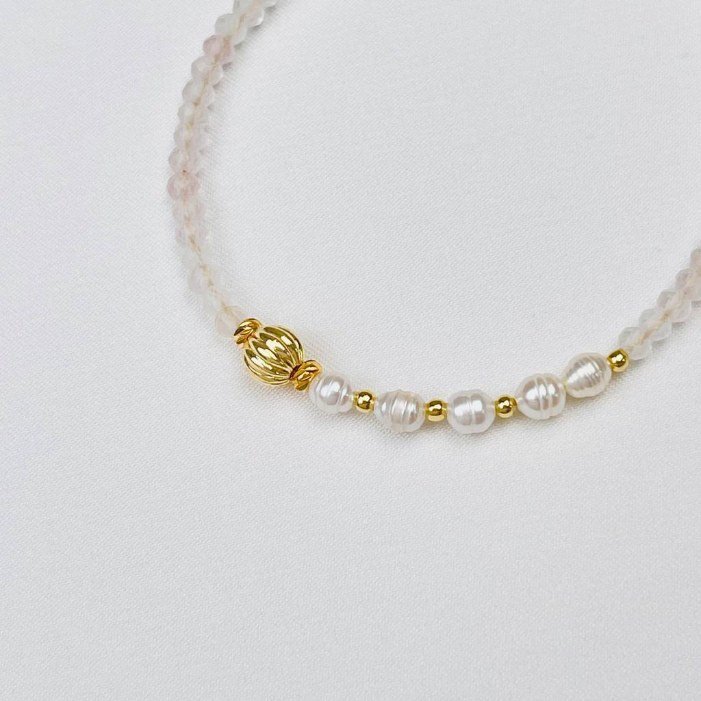 Браслет из Розового кварца и Жемчуга - Радуга самоцветов фото 3