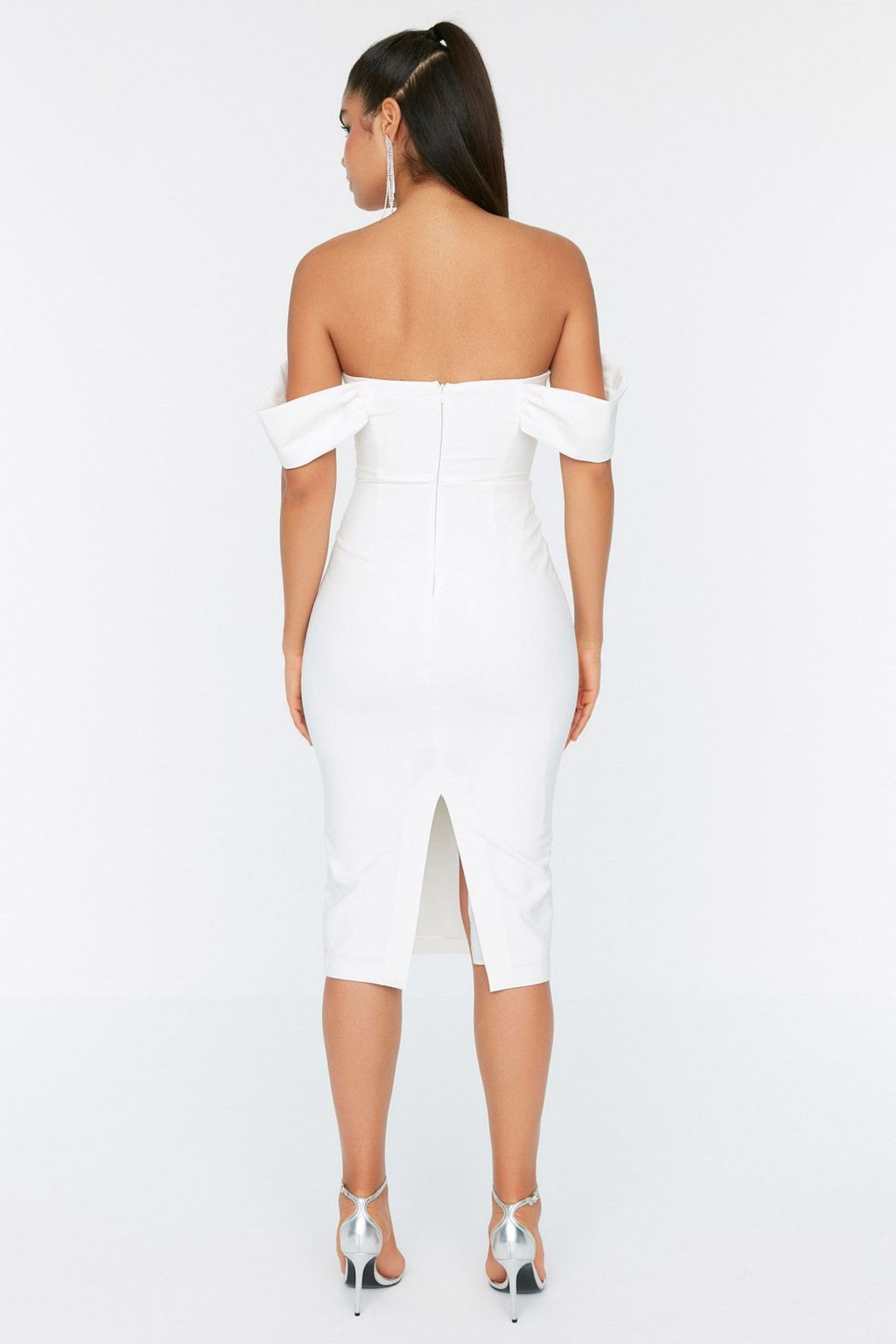 TRENDYOLMILLA Mor Vucuda Oturan Korse Detayl? Dokuma S?k Abiye Elbise TPRSS22EL00097  фото 38