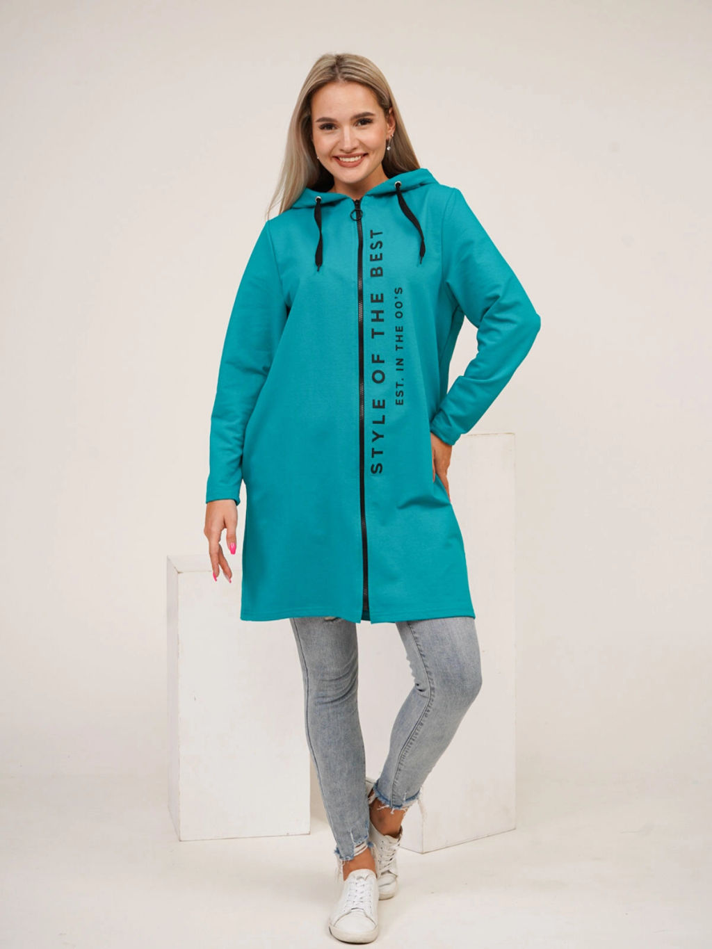 Кардиган женский, цвет бирюзовый