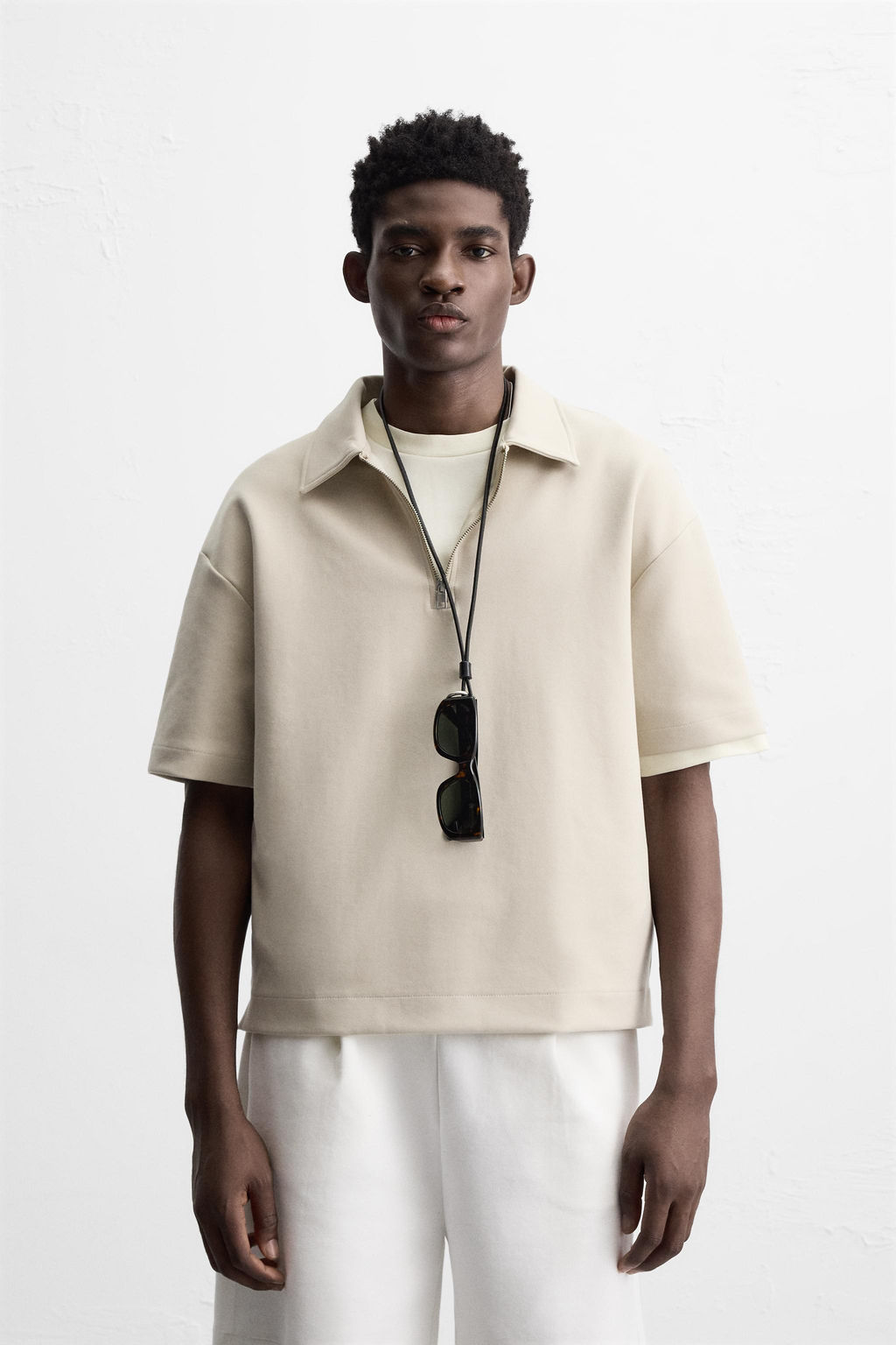 TECHNICAL ZIP-UP POLO SHIRT - Zara фото 2