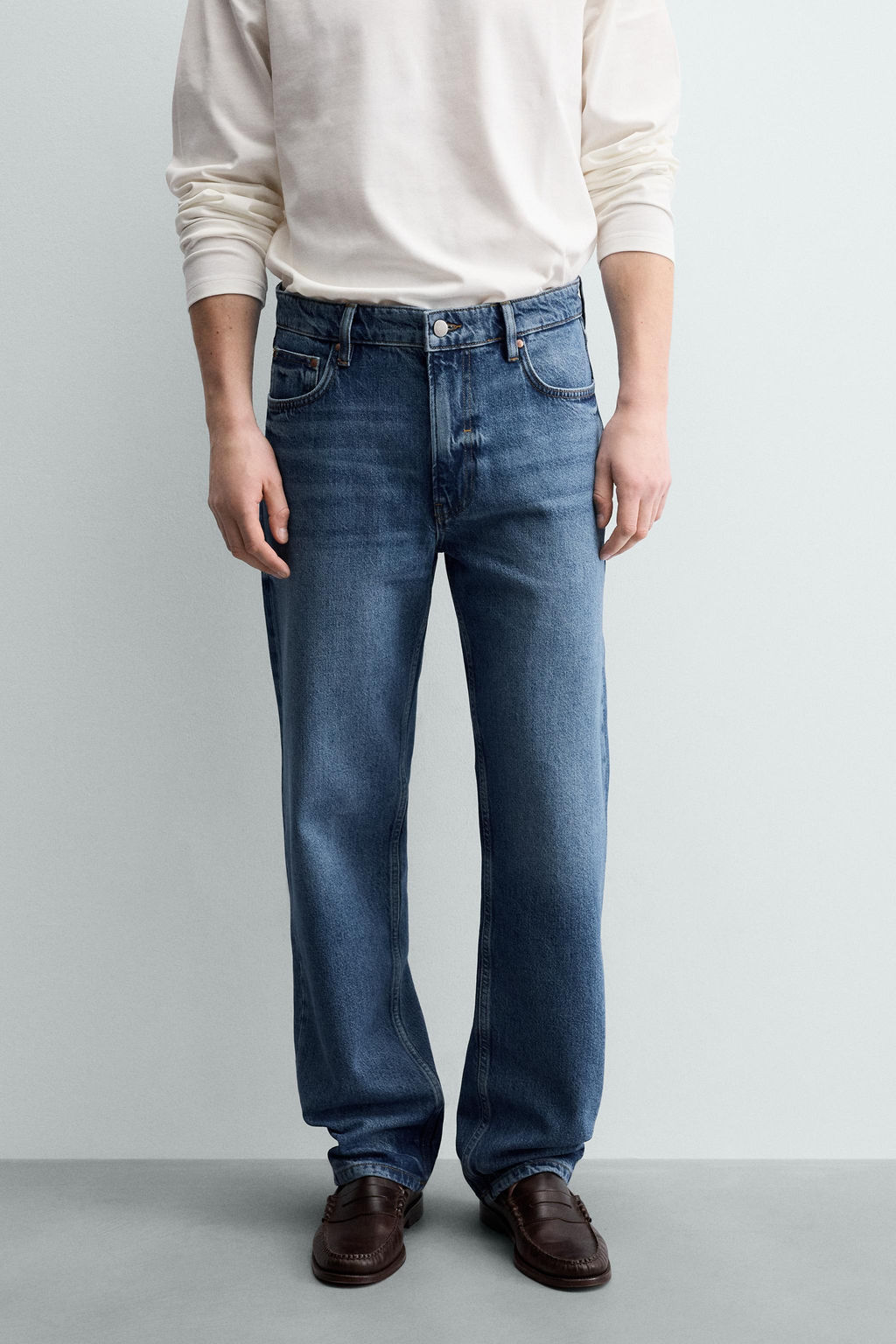 JEANS STRAIGHT FIT ALGOD?N - LYOCELL / Azul - Zara фото 6