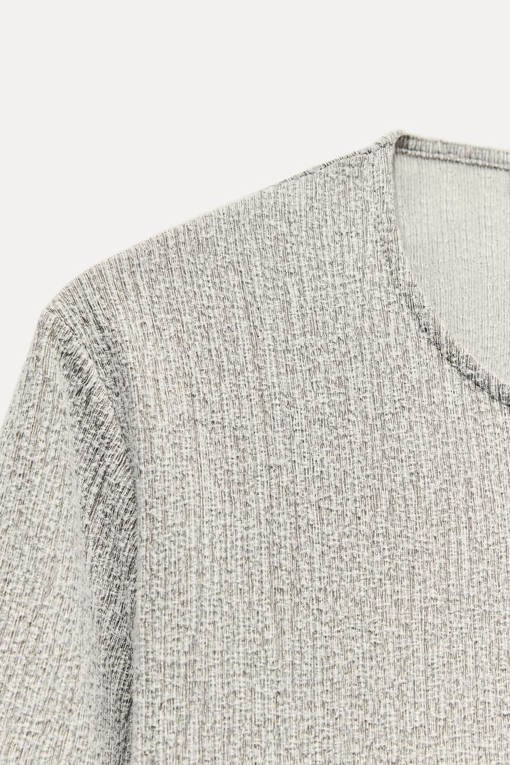 TEXTURED TOP WITH BOW - Zara фото 6