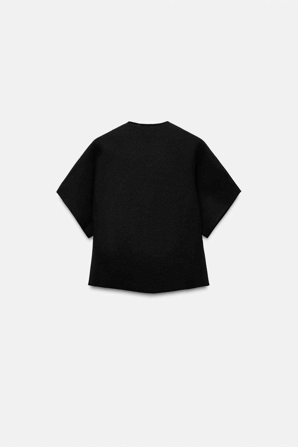 PLAIN KNIT SHORT SLEEVE CARDIGAN - Zara фото 3