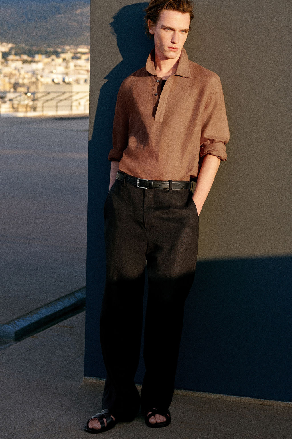 PANTAL?N DE LINO RELAXED FIT STRAIGHT LEG - H&m фото 11