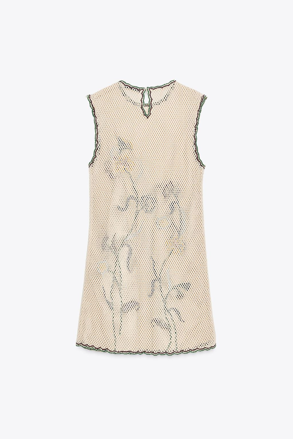 ZW COLLECTION FLORAL EMBROIDERED CROCHET DRESS - Zara фото 7