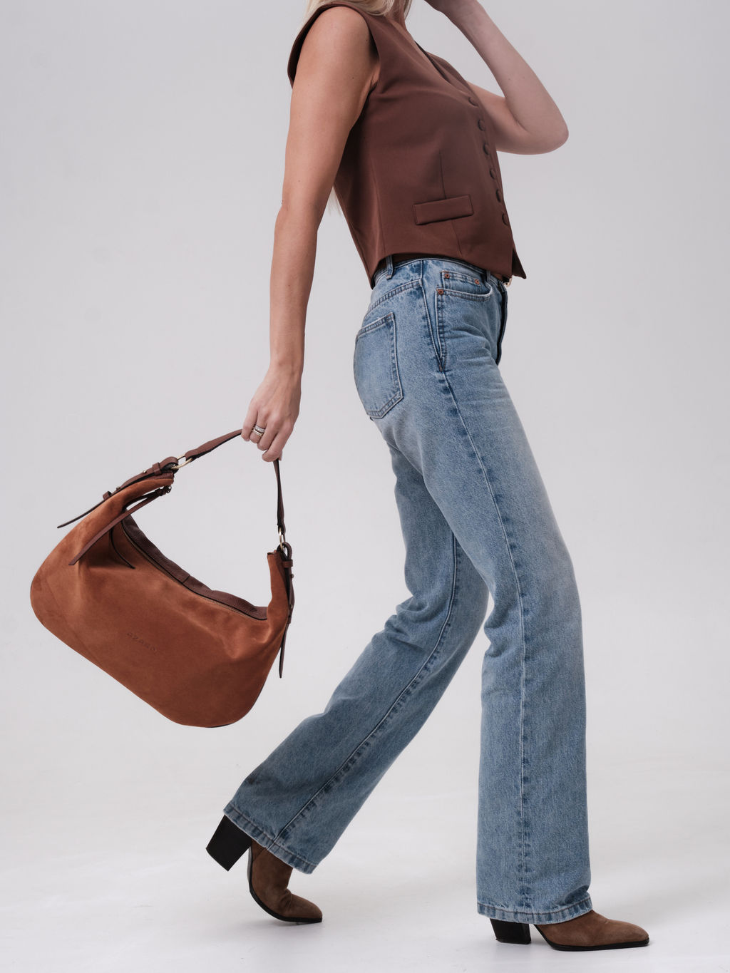 Сумка замшевая багет Azaro 30861 коппер