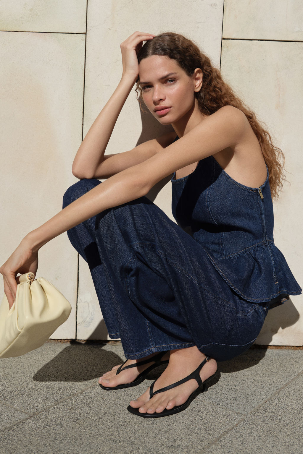 Top denim con peplum - H&m фото 3
