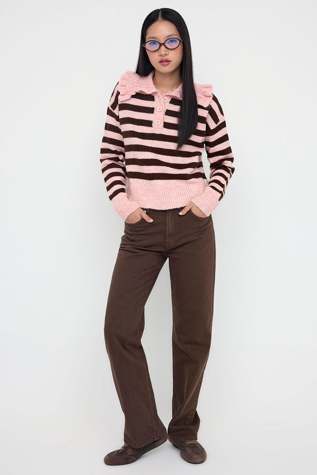 Teen Haki Yumusak Dokulu Devrik Yaka Triko Kazak TWOAW26KZ00046 - Trendyolmilla фото 8