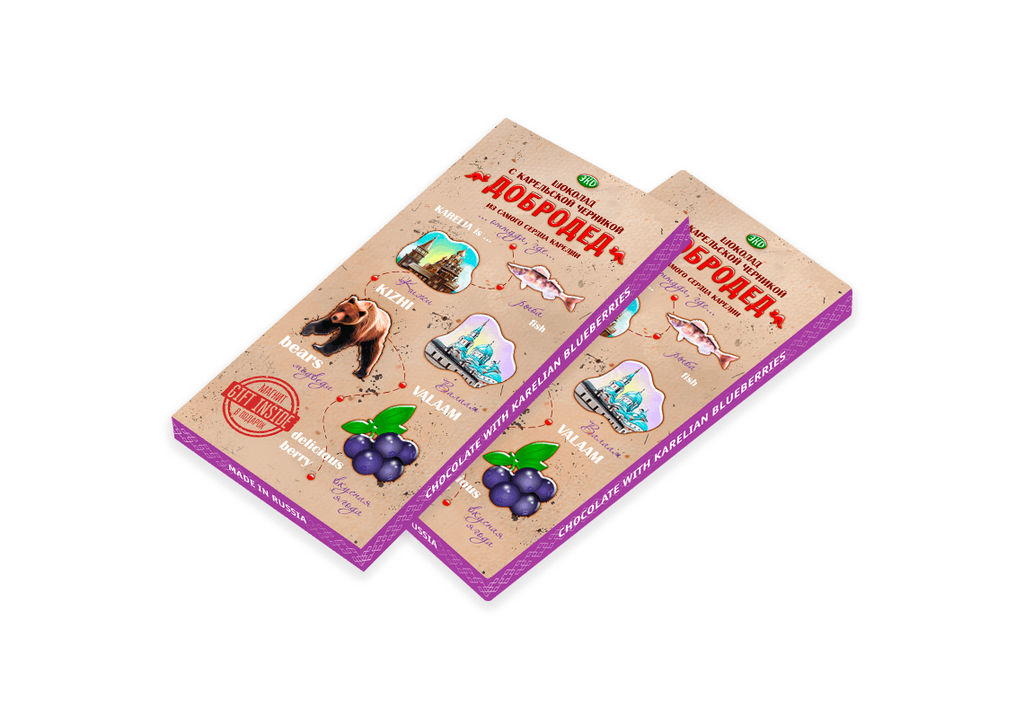 Шоколад молочный с сушеной черникой Карелия (плитка)