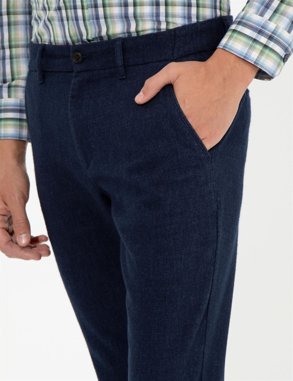 A__k Lacivert Slim Fit Kanvas Pantolon - Pierre cardin фото 6