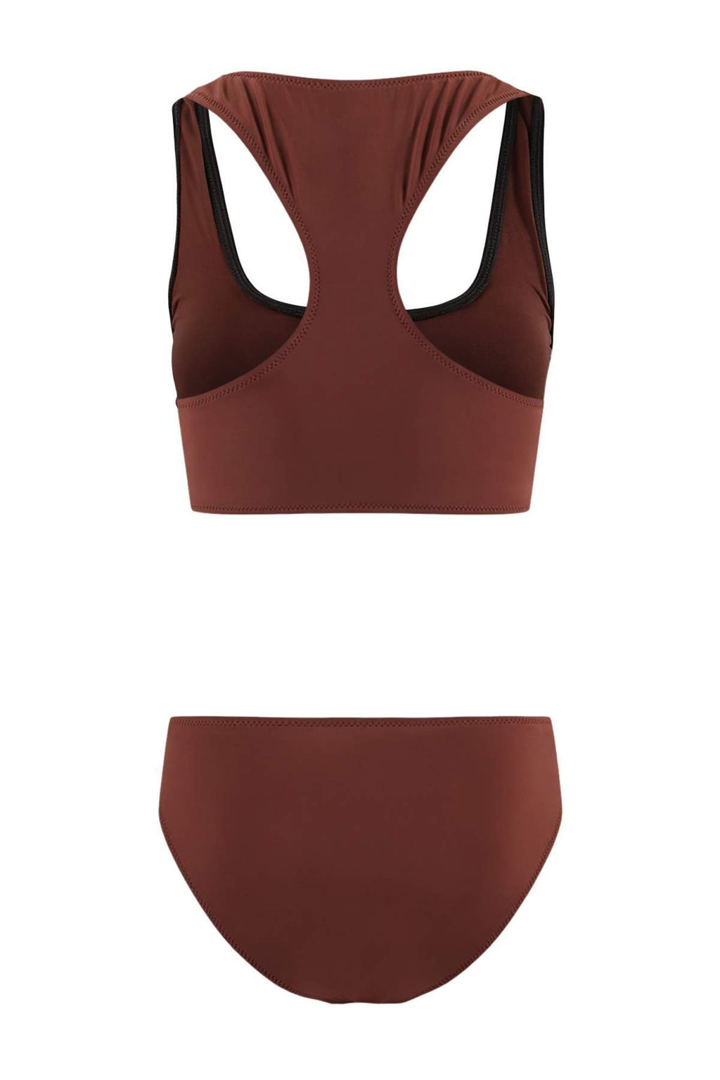 Kahverengi Bralette Kapl? Fermuarl? Normal Bel Regular Bikini Tak?m? TBESS26BT00068