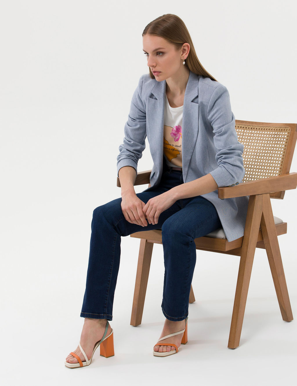 Mavi Keten Kar___ml_ Kruvaze Ceket - Pierre cardin фото 4