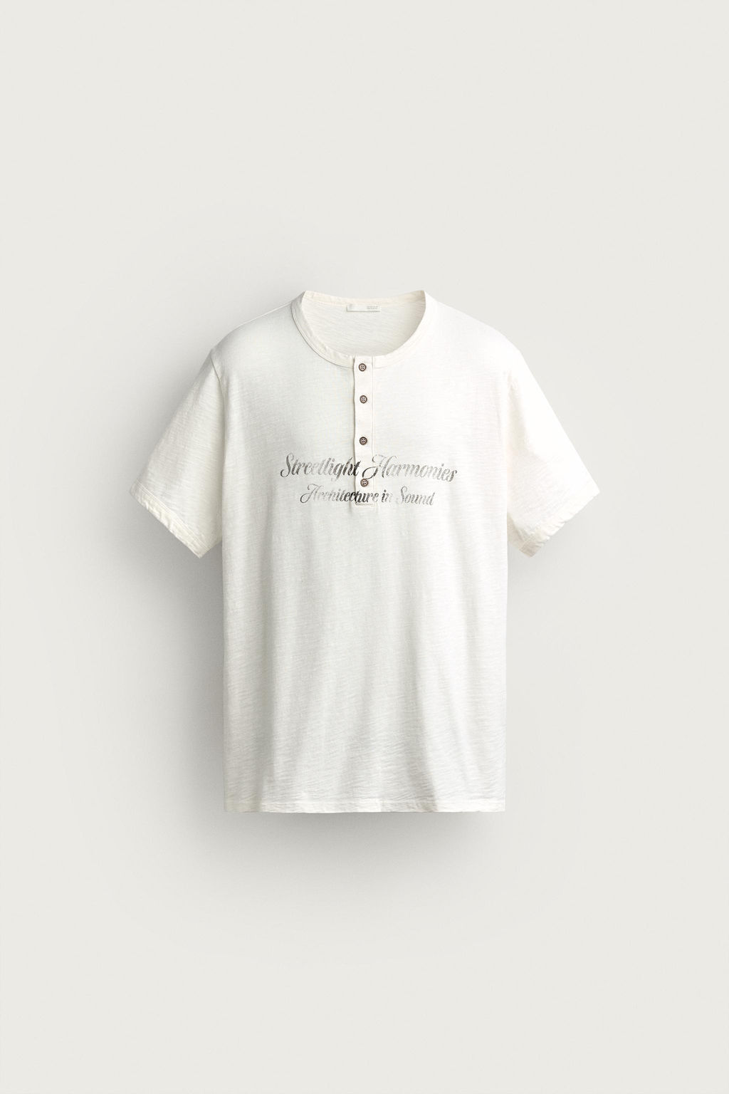 CAMISETA LAVADA CUELLO PANADERO / Beige claro - Zara фото 6