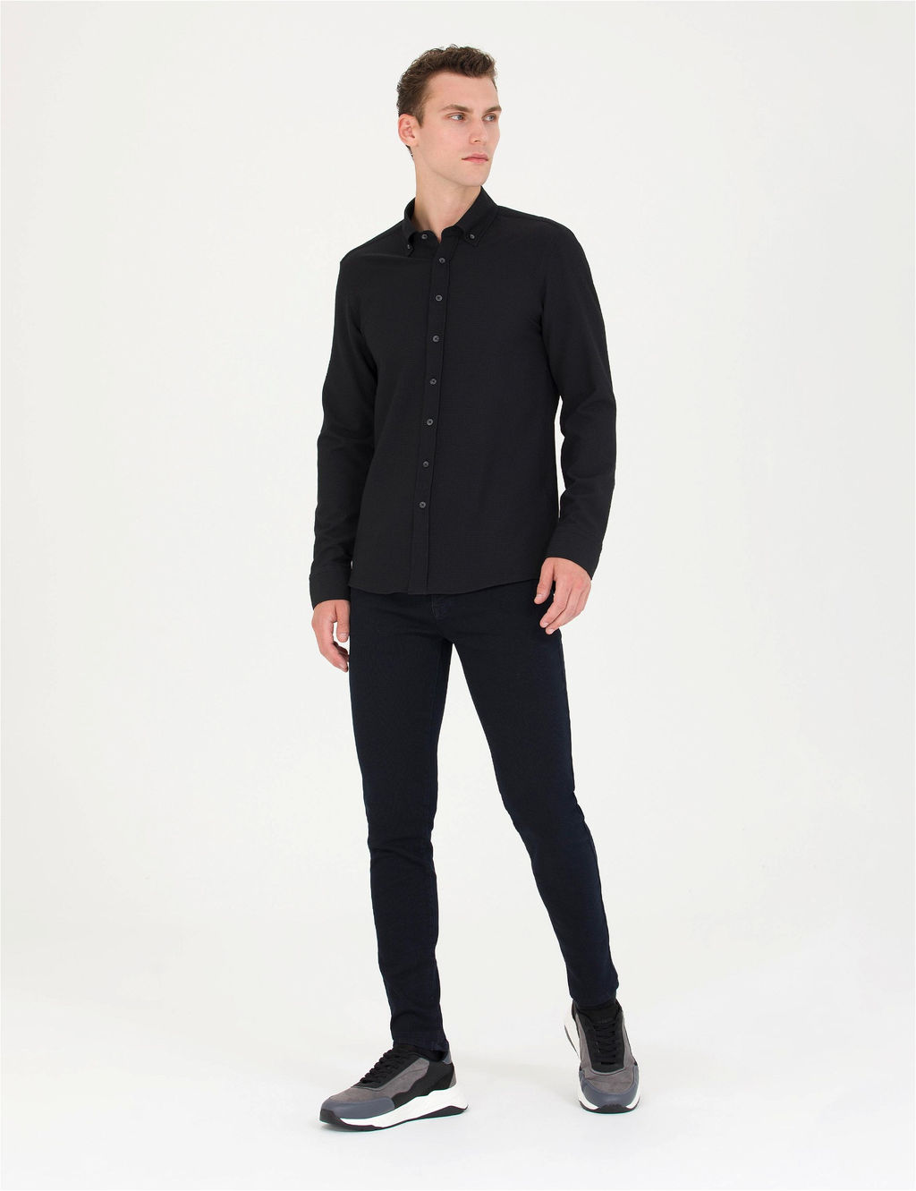 Siyah Slim Fit Uzun Kollu G_mlek - Pierre cardin фото 4