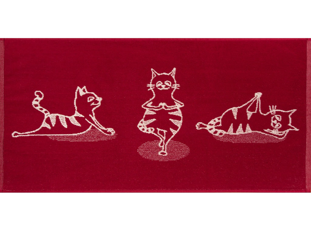 6с102.411ж1 Йога-кот (бордо) Полотенце махровое 67х150см