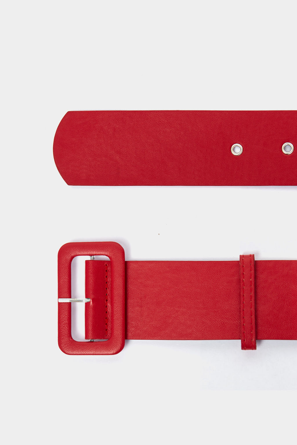 Широкий красный ремень с пряжкой в цвет - Mollis фото 2