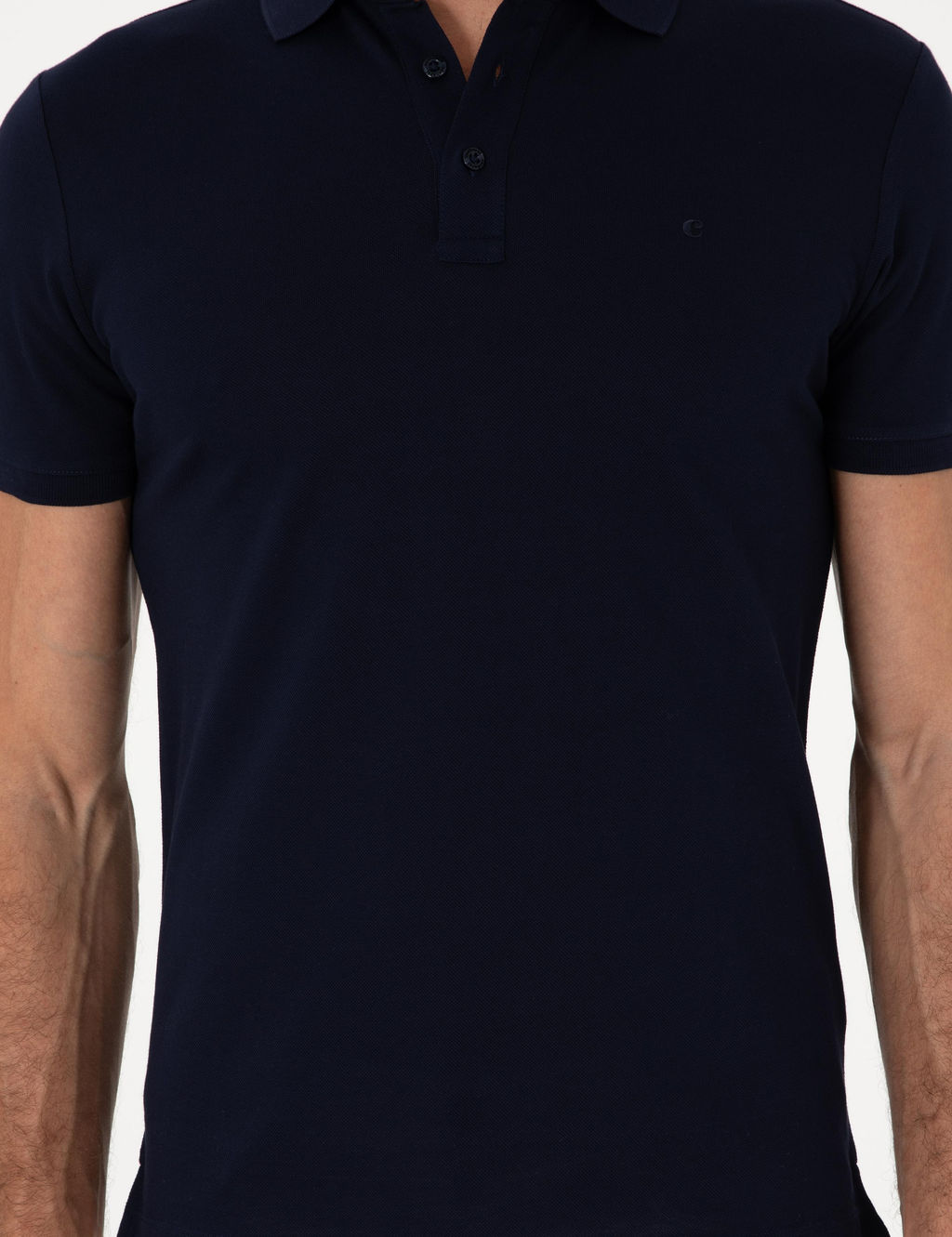 Lacivert Slim Fit %100 Pamuk Polo Yaka Basic T-shirt - Cacharel фото 6