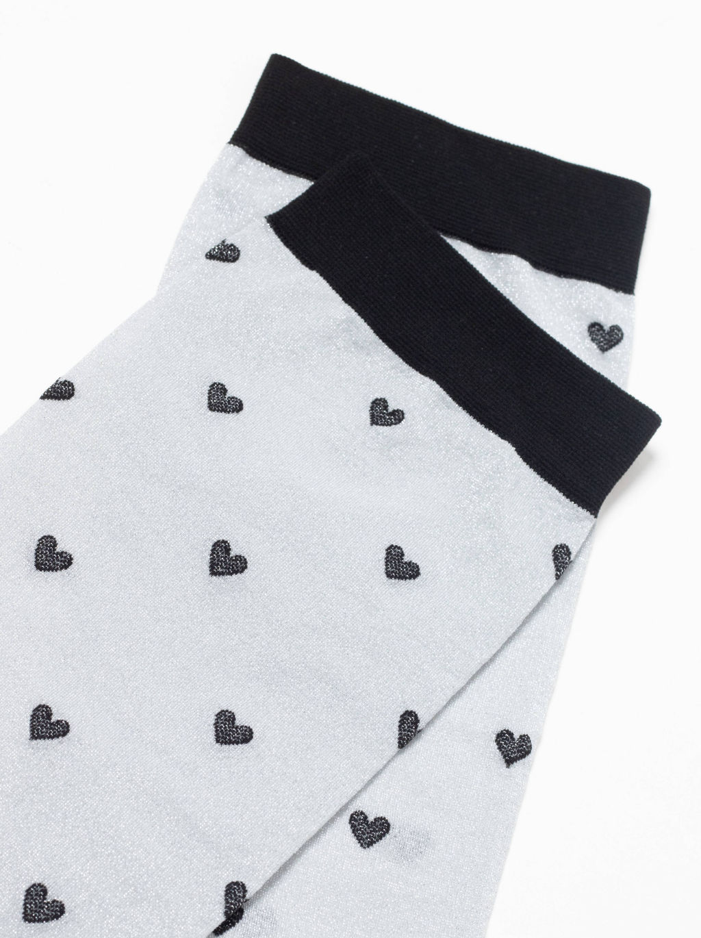 Цена за 2 пары. Носки Классические CONTE FANTASY Сияющие носки с объемными рисунками Hearts silver-bianco - Conte elegant фото 4