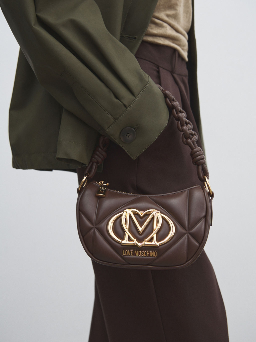 Женская сумка с ручкой LOVE MOSCHINO EMBOSSED Q Артикул 4625927, шоколадный  фото 5