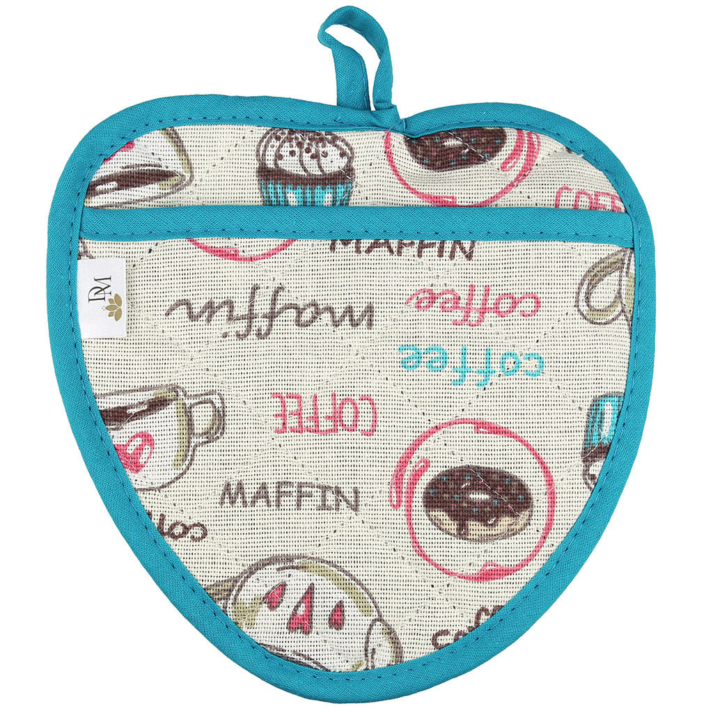 Прихватка с запахом 20х20см Вкусняшки, форма Клубника, рогожка 171г/м2, хлопок 100%, наполнитель - ватин 280г/м2, на пластмассовом подвесе, Домашняя мода (Россия)  фото 2