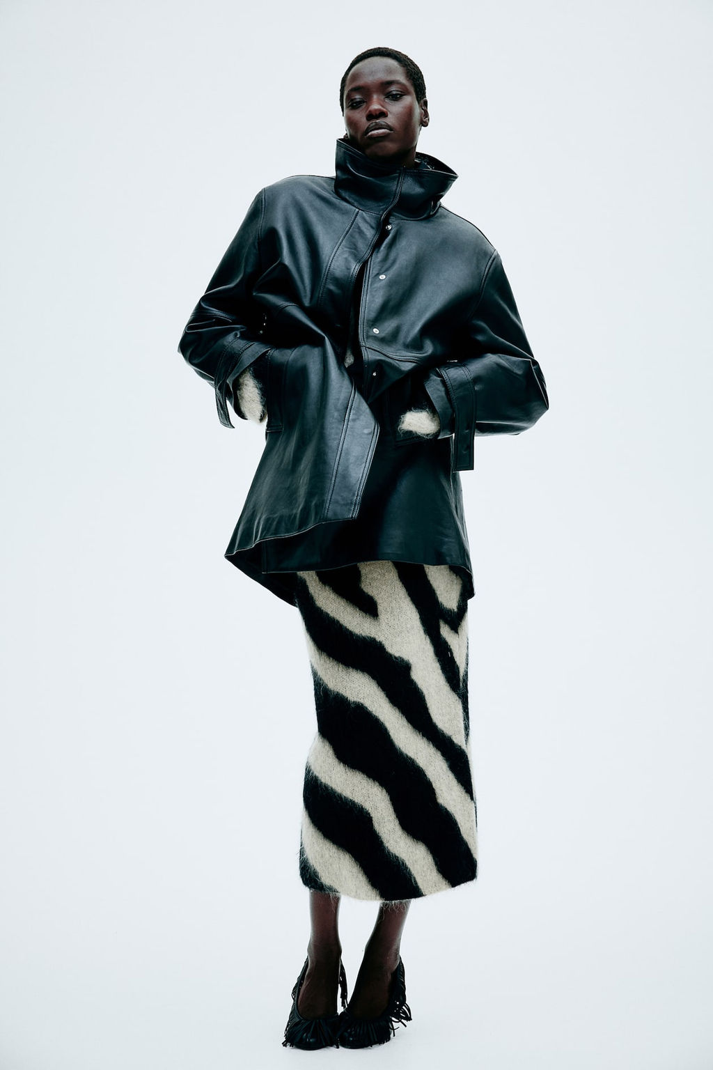 Falda en punto jacquard de mezcla de mohair - H&m фото 2