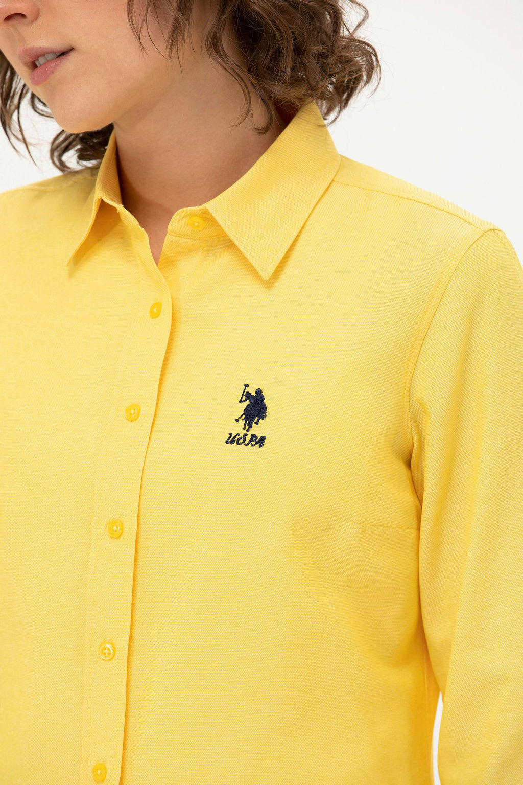 U. S. Polo Assn Женская желтая базовая рубашка с длинным рукавом - U.s. polo assn фото 7