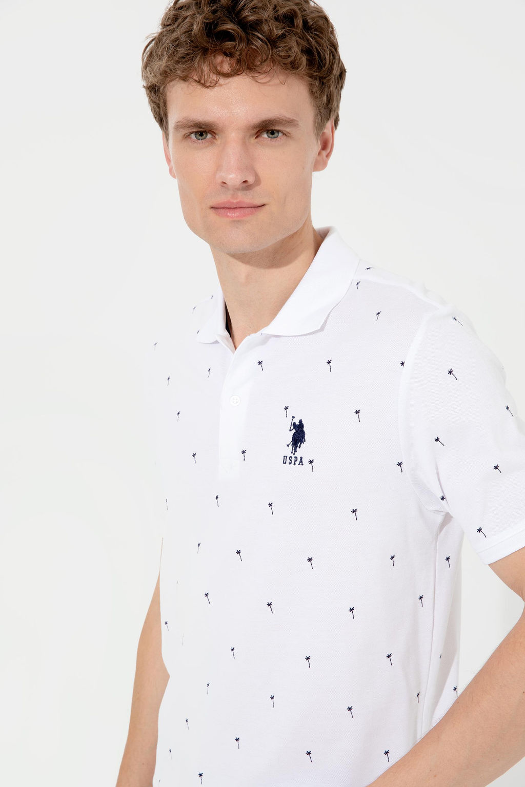 U. S. Polo Assn Мужская белая футболка с воротником-поло - U.s. polo assn фото 13