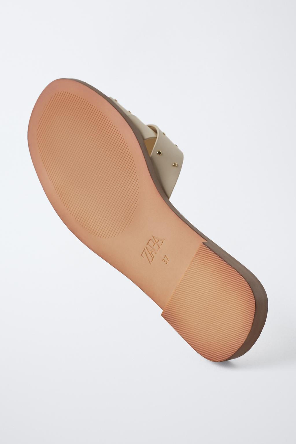 FLAT CRISS-CROSS SANDALS WITH STUDS - Zara фото 6