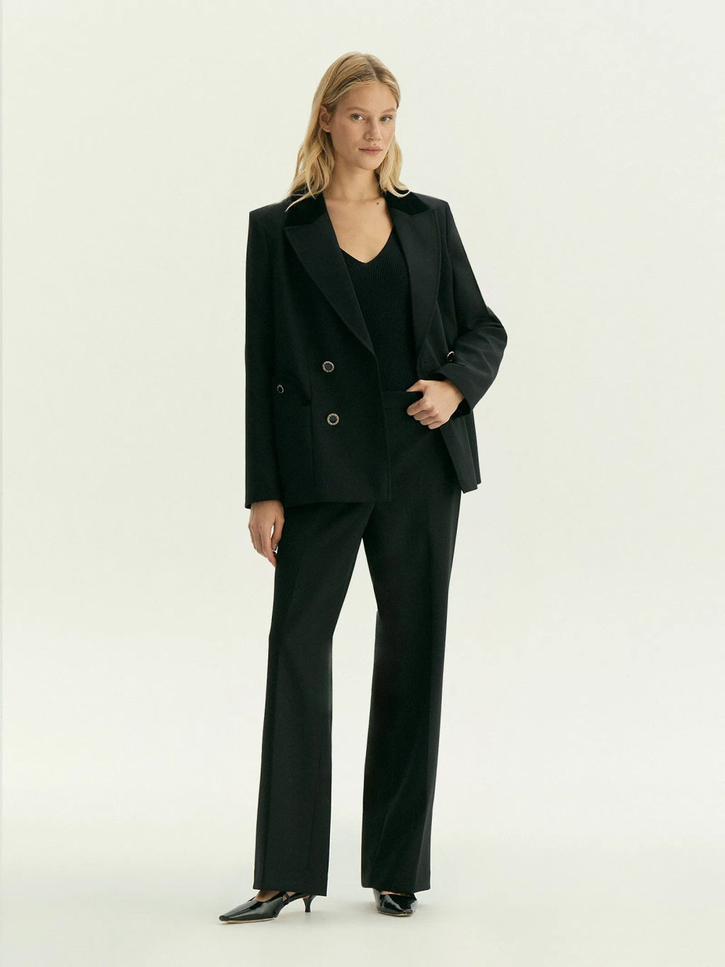 Брюки прямого кроя с защипами, D443/pioma