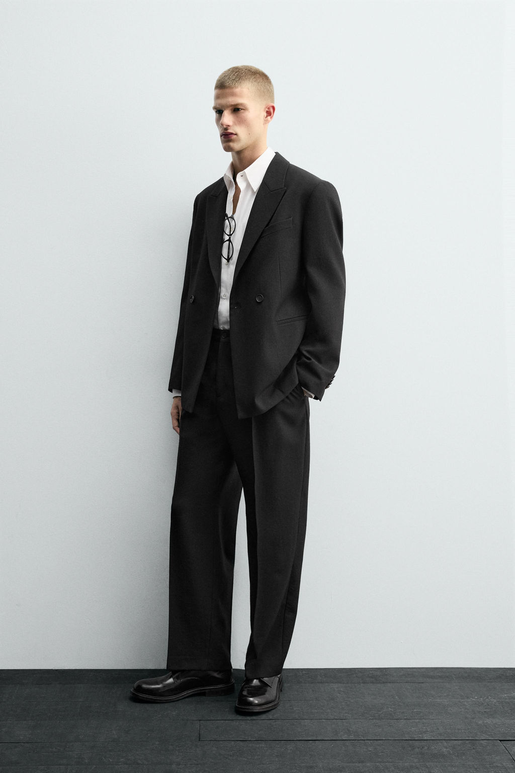 DOUBLE-BREASTED 100% WOOL SUIT BLAZER - Zara фото 4
