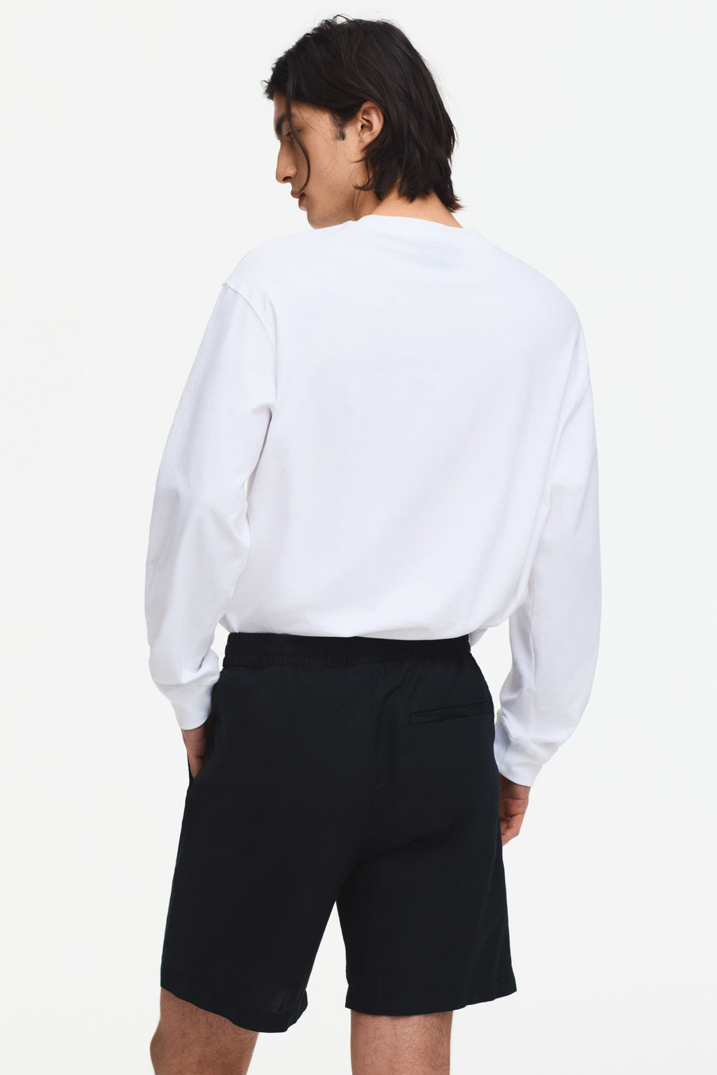 Pantal?n corto en mezcla de lino Regular Fit - H&m фото 8