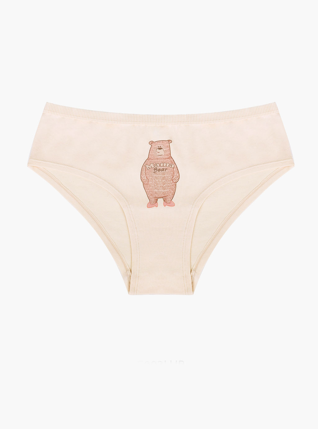 Женские хлопковые трусы бежевые с принтом Mama bear, (арт. 5003LUB) - Indefini фото 6